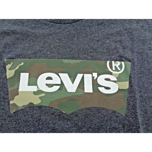 Levi's Men's Camo Batwing Logo-Print T-Shirt - Bennet Camo Graphite Gray size M - Picture 2 of 8